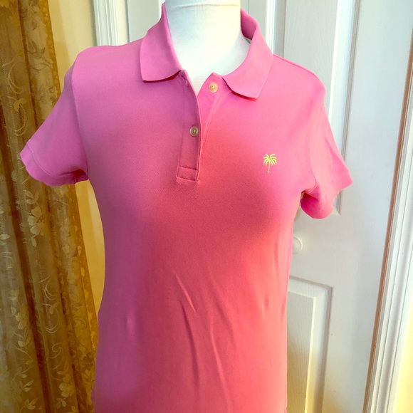 Lilly Pulitzer Tops - Lilly Pulitzer pink polo shirt size M